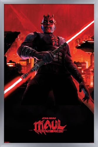 Star Wars: Maul Shadow Lord (2026) - Red City Wall Poster, 34L" x 22.4W", Silver Framed Version