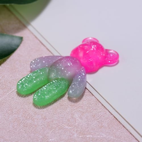 Image of Aesnefe Pocket Worry Bear Hug, Anxiety Relief Keepsake, Mental Health Encouragement Gift, Emotional Support Token, Stress Comfort Gift for Teens & Adults, Pink Green