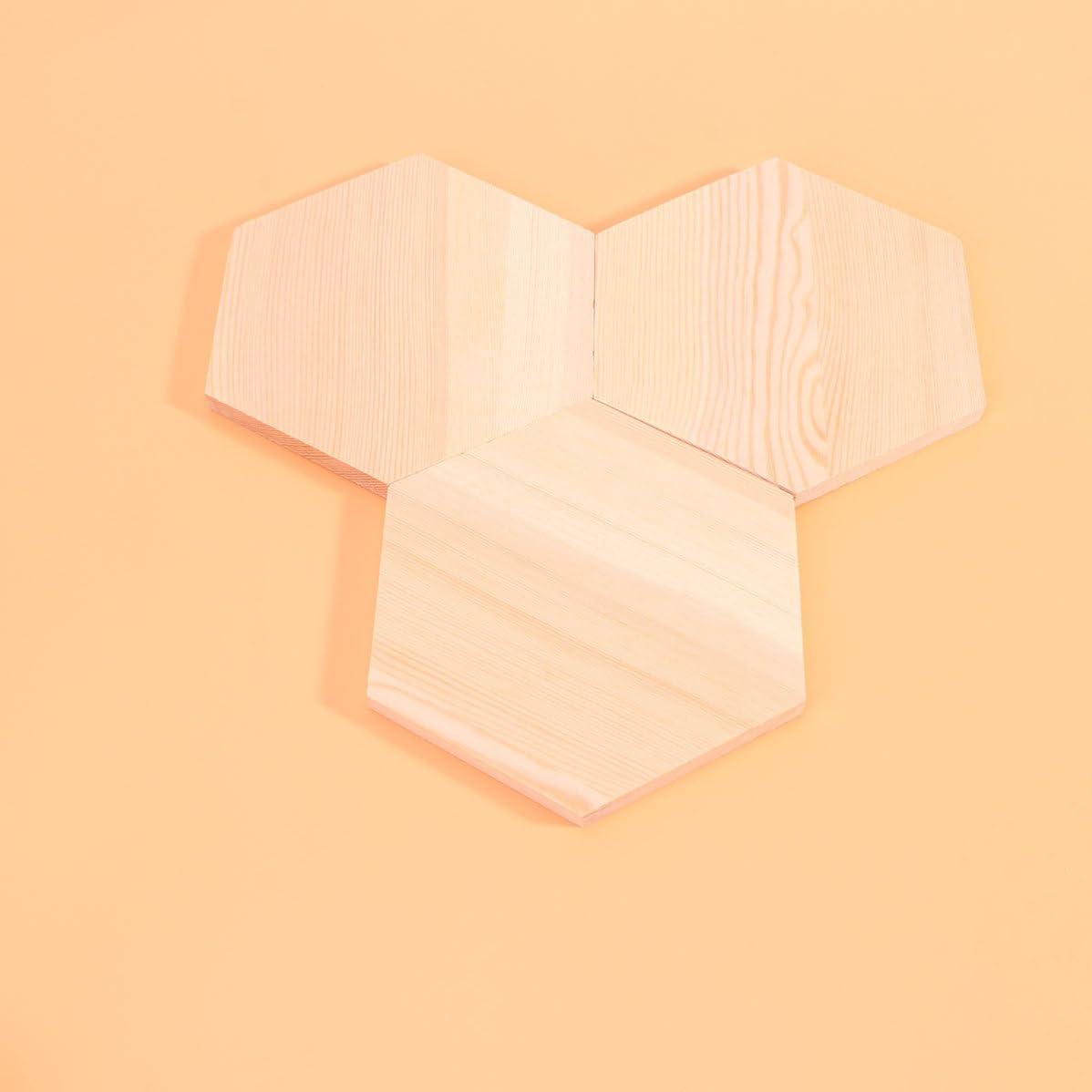 DOITOOL Small Wood Block 10 Pezzi Blocco di Legno Speciale Beige per Art Projects e Craft Projects, Facile da Scrivere e Dipingere, Forma Esagonale