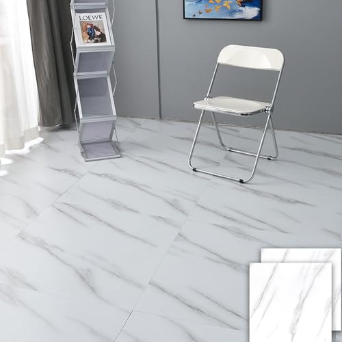 フロアタイル 大理石調 貼るだけ 【150枚】約18畳 大判 厚手1.8mm 大理石シート 撥水 防汚 傷防止 耐久性強 土足OK カット可能 接着剤付き ズレない 模様替え DIY 初心者OK フロリングシート 床材 家庭 店舗 事務所 オフィス 45.