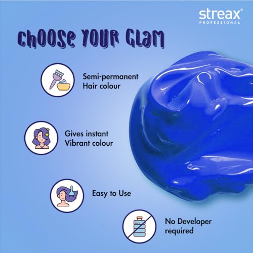 Streax Professional Hold And Play Funkey Colour - Wonder Blue,1