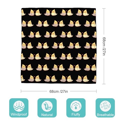 Cute Cartoon Cockatiel 27"" Square Scarves Silk Like Headscarf Women's Fashion Scarf for Hair Wrapping and Sleeping, 0ne size, vcjkxdc41332