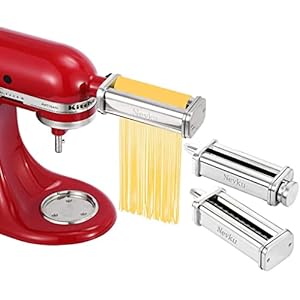   Pasta-Maker-Attachments-Set-for-all-KitchenAid-Stand-Mixer-including-Pasta-Sheet-Roller-Spaghetti-Cutter-Fettuccine-Cutter-by-Nevku