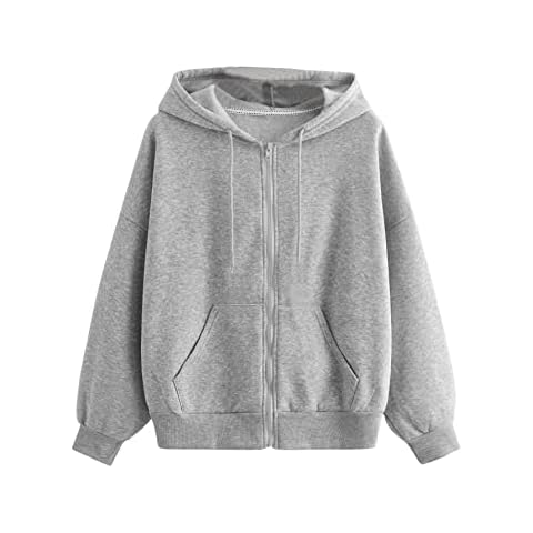 SheIn Sudadera con capucha y cremallera para mujer Cover
