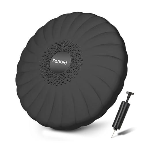 Image of kisnbld Wobble Cushion, Extra Thick Wiggle Seat for Sensory Kids, Non-slip Balance Disc with Inflation Pump for Adults Core Strength, Posture Improvement & Physical Therapy (13.5in /34cm)