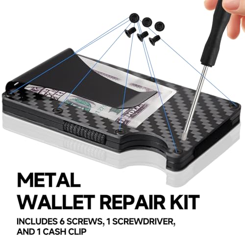 Replacement Wallet Money Clip Compatible with The Ridge Wallets for Men, Metal Wallet Repair Kit, Included Screws, Screwdriver, Metal Clip, for Repairing Minimalist Wallets, Replacement Parts3