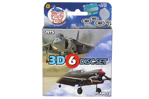WARM FUZZY Toys Planes and Jets Reels for Viewfinder - Viewfinder Reels for Kids & Adults, Classic Toys, 3D Reel, Retro Toys, Contains 6 Slides with 42 High Definition 3D Images