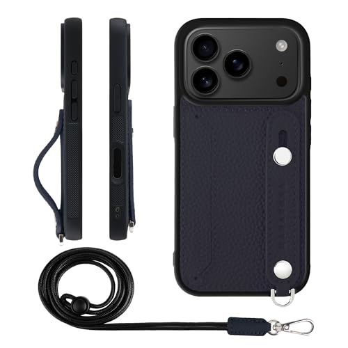 HANATORA for iPhone 17Pro �P�[�X �{�v �ϏՌ� �w�ʃx���g �X�g���b�v�����O �X�}�z�P�[�X �X�}�z �X�^���h�@�\ �l�b�N�X�g���b�v �t�� �J�[�h�|�P�b�g �V�������N���U�[ �M�t�g �l�C�r�[ CGHGZ-17Pro-Navy