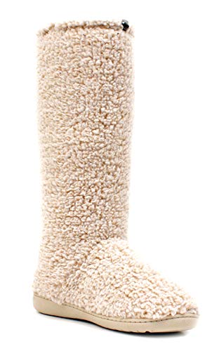 Luckers Women’s Two-Toned Tall Fluffy Slipper Boot2