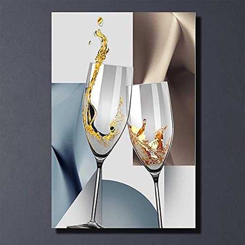 Impression toile verre à vin déco moderne murale de restaurant - 2