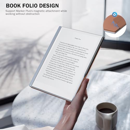 Image of MoKo Case for Remarkable 2 Tablet 10.3 inch with Pen Holder, Brown | Ultra-Thin, Back Magnetic Design, Smart Folio Cover