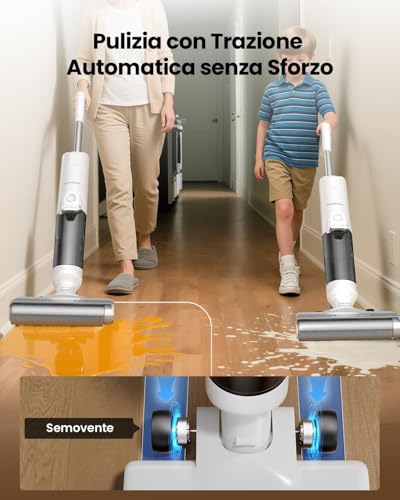 Proscenic F10 Ultra+ Aspirapolvere Senza Fili Lavapavimenti 3-In-1, Per Solidi E Liquidi Da 60 Minuti, Aspirapolvere Leggero Per Solidi E Liquidi 1,3L, Autopulente, Pulizia Di Angoli E Bordi - 6