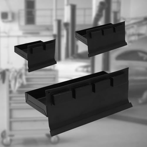 CCLIFE 4tlg Magnet Ablagen Schwarzes 150-210-270-310mm Magnetschale Werkzeug Halterung für Werkstatt Werkzeugwagen