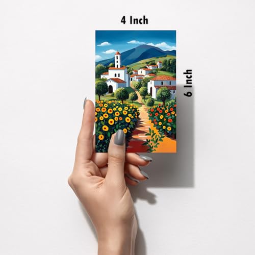 Image of SiddArtify Landscape Wall Art Poster Print Set - Colorful Impressionist Art for Living Room Bedroom Office - Set of 2-4x6 Inch - Board (Pack of 6) - Sticker (Pack of 6)