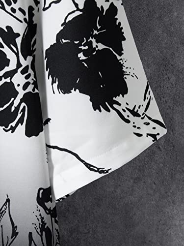 OYOANGLE Men's Casual Short Sleeve Tropical Print Collared Button Down Hawaiian Shirts3