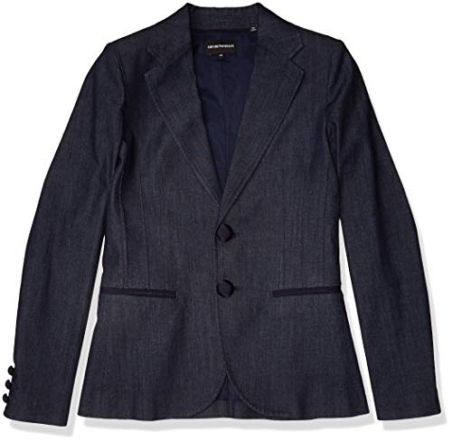Emporio Armani Women's Two Button Jacket, Denim Blue, 42
