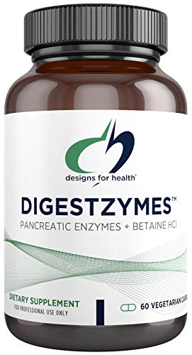 Designs for Health Digestzymes Digestive Enzymes with Betaine HCl (Betaine Hydrochloride) + Pepsin Supplement - Helps Aid Digestion + Nutrient Absorption - Non GMO + Gluten Free (60 Capsules)