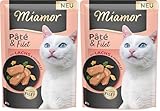 Miamor – Pâté & Filet | Nassfutter für ausgewachsene Katzen mit zarten Filetstückchen. Getreide-, Zucker- und glutenfreies Alleinfutter in der Dose ohne Zusätze | 10x85g Lachs & Huhnfilet