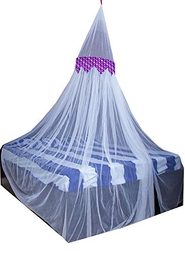 Creative Textiles Ceiling Hanging Mosquito Net I Machardani for Double Bed King Size I Polyster Canopy Circular Curtain for Bedroom I Keeps Away Insects and Flies