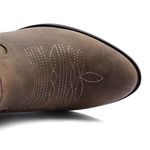Image of GLOBALWIN Women's Brown Cowgirl Boots Ankle Booties