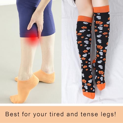 Junely Compression Socks for Women Knee High Festival Socks for Running Work Support Nurses Pregnancy Travel4