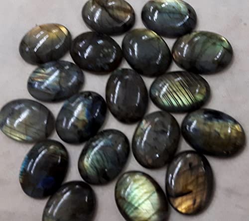 Labradorite cabochon lisse 700ct lot de 18 pierres 30x2mm de qualité supérieure pour bijoux