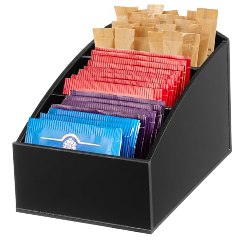 CONGARTENO Elegant Tea Bag Holder and Coffee Station Organizer Sturdy Countertop Storage Box for Sugar and Creamers for Home Hotels and Restaurants Stylish and