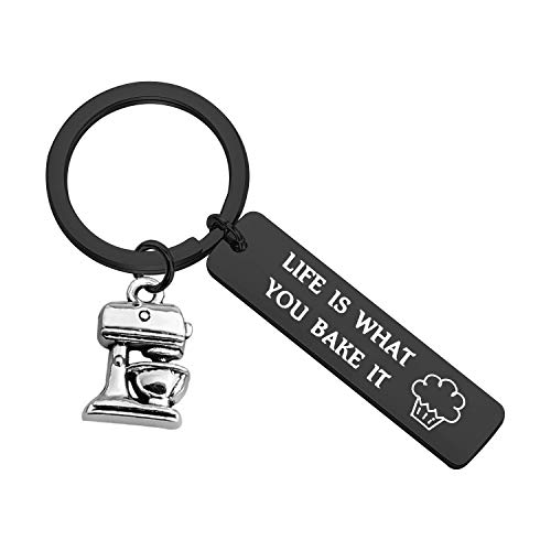MAOFAED Baker Gift Life is What You Bake It Baking Gift Culinary Student Gifts Culinary School Graduation Gift Bake Lover Gift (Bake it Black)