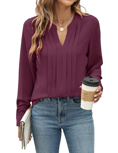 Image of Blooming Jelly Women's Long Sleeve Blouses Dressy Casual Business Work Tops