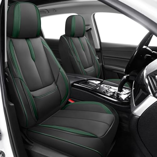 Image of ILMO Seat Covers for Chevy Silverado 1500 2007-2026 (Black&Green,Front Set)