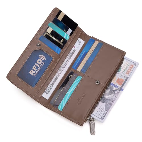 Image of Montana West Wrangler Womens Slim Wallet Bifold Quilted Wallets for Women Travel Wallet, Card Cases & Money Organizers Minimalist Card Wallets Ladies Female with Coin Purse