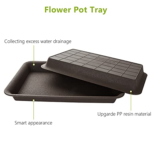 20 Pcs Plastic Humidity / Drip Tray, 7.3 X 4.7 X 1”Flower Pot Tray, Rectangular Planter Saucer For Bonsai Tree Indoor And Outdoor Plants - Dark Brown #TOP2