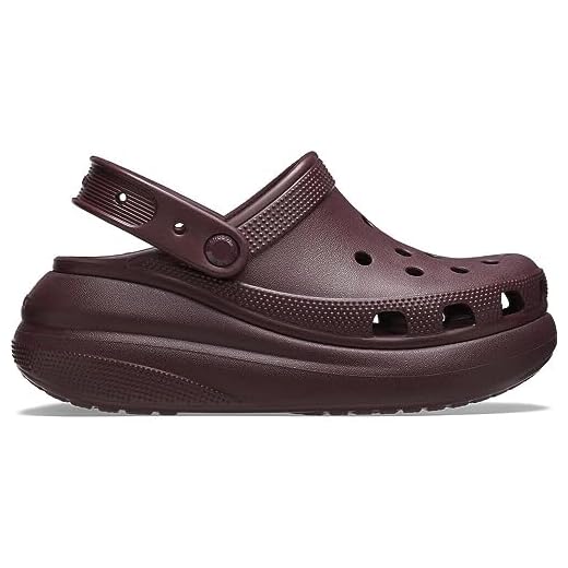 Sandália crocs classic crush platform clog dark cherry - 40
