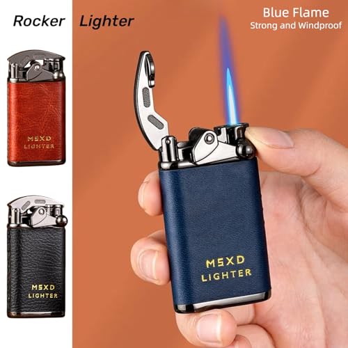 Encendedor mini butano con llama recta a prueba de viento rojo miniatura 2