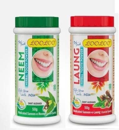 LOOLOO Neem & Laung Herbal Tooth Powder 50G Pack 2 (100 G, Set Of 2) - Smoothening, Strengthening (B09PNV4XD2) Amazon Price History, Amazon Price Tracker