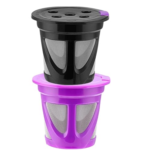PATKAW 2piezas Filtro de Café Reutilizable para Cápsulas de Cafetera con Diseño de Cesta Acabados Negro y Compatible con Estaciones de Café