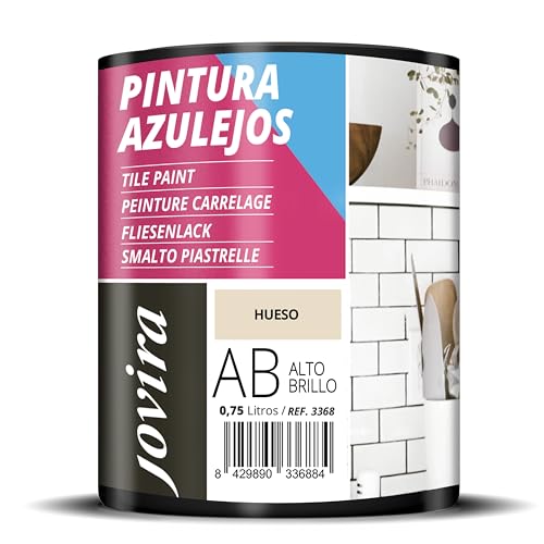 JOVIRA PINTURAS Peinture Carrelage Donnez une nouvelle image à votre cuisine et salle de bain. (750 ml, Blanc Ivoire)