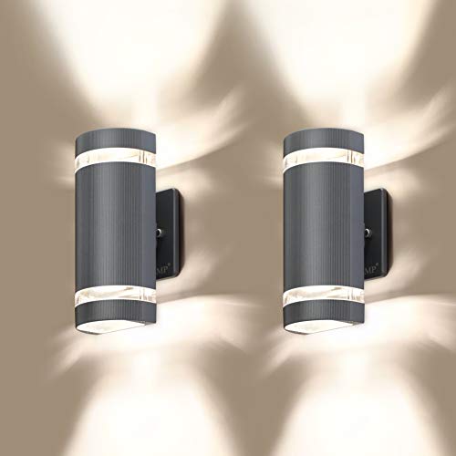 LED 2 Pack Semi Cylinder Up and Down Lights Outdoor Wall Light,Body in Aluminum Waterproof Outdoor Wall Lamps,3000k 5W with Certificate ETL…