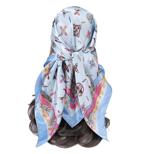 35” Satin Large Square Head Scarves Silky Like for Women Neck Scarf Hair Sleeping Silky Paisley Scarfs