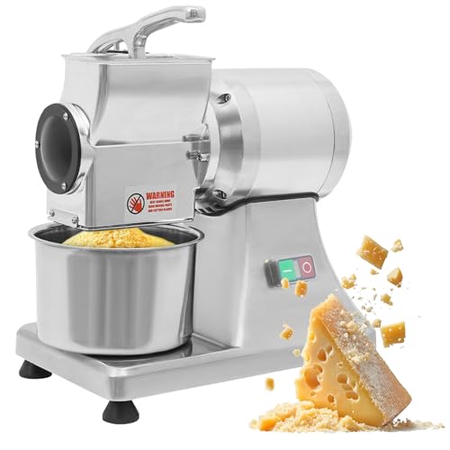 Rallador eléctrico de queso, molinillo de mantequilla de acero inoxidable de 550 W, cortador comercial para queso, granos, 88 libras/hora