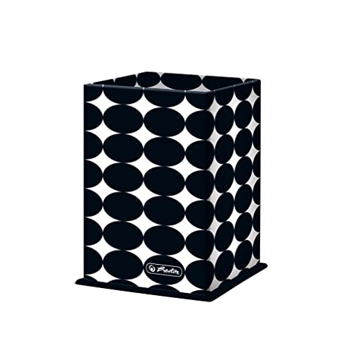 herlitz Köcher aus Pappe, rechteckig, Motiv: Just Black, 1 Stück