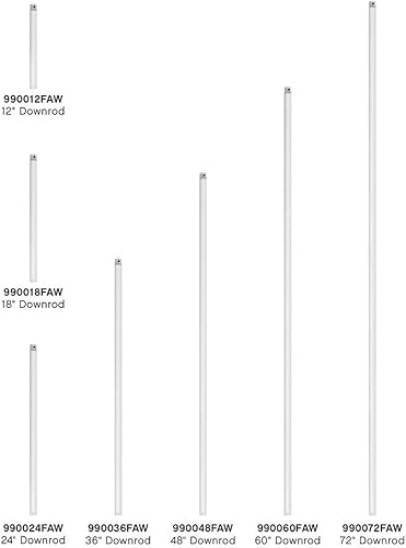 Miniatura 2 de Hinkley 990012FMB - Ventilador de techo de 12 pulgadas con barra descendente, ajusta la altura de tu ventilador de techo para adaptarse a tu