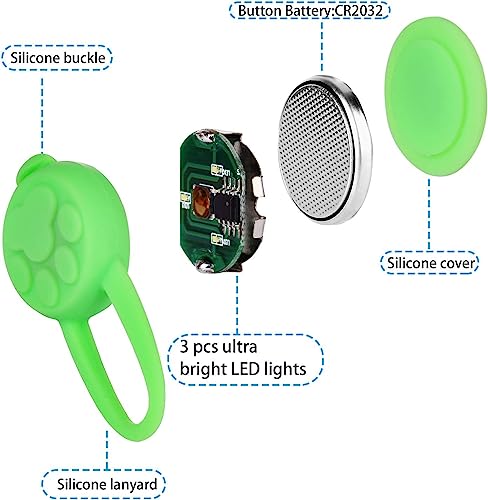 Yizhet 5 Stück Silikon Hunde Leuchtanhänger 3 Modis Licht Hund Clip On Scheinwerfer Blinker Wasserdicht Haustier Sicherheit Nacht Laufende Lichter