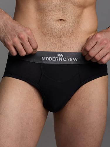 Image of Modern Crew Men's Premium Ultrasoft Micromodal Briefs, Pack of 3, Anti-Odor and Anti-Bacterial, Multiple Solid Colours - Made in India
