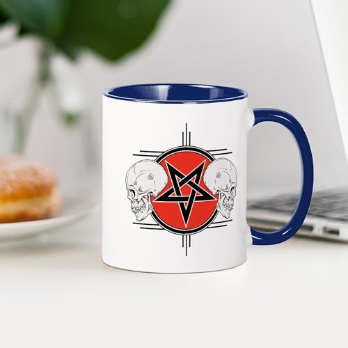 Vaso Café Cerámico 11 oz CafePress Pentagram Skulls miniatura 4