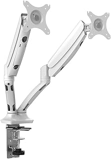 PrimeCables® Dual Monitor Arm Desk Mount Stand Height Adjustable Gas Spring 360°Desktop Monitor Mount with Clamp,Grommet Mounting Base Fit Most 17"-30" LCD LED Screens Each Arm 75x75 and 100x100 VESA