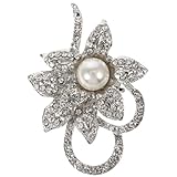 HOLIDYOYO 銀色クリスタルシューズクリップ 花嫁用取り外し可能な装飾 パンプス ブーツ対応 ラインストーン靴飾り フラワーデザイン結婚式用