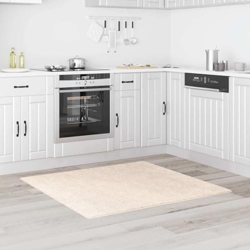 Alfombra shaggy antideslizante Augerlite con base de latex lavable cuadrada 4