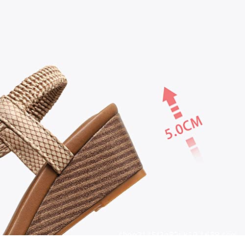 Sandals Slope Heel Sandals Women's Summer Vintage Vacation Sandals Large Size Women's Shoes Sandal(A,41)4
