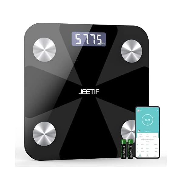 Digital Personenwaagen mit App, Körperfettwaage, Wireless Smart Digitale Waage für Körperfett, Muskelmasse, BMI, Gewicht…